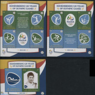 Saint Vincent 2016 120 Years Olympic Games 3 S/s, Mint NH, Sport - Athletics - Badminton - Basketball - Cycling - Olym.. - Atletismo