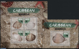 Nevis 2015 Caribbean Seashells 2 S/s, Mint NH, Nature - Shells & Crustaceans - Vita Acquatica
