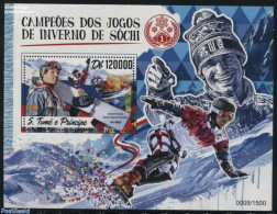 Sao Tome/Principe 2016 Sochi Winter Champions S/s, Mint NH, Sport - Olympic Winter Games - Skiing - Sci