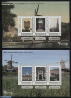 Netherlands - Personal Stamps TNT/PNL 2011 Cities In The Past And Present 2 S/s, Weesp, Mint NH, Various - Mills (Wind.. - Molens