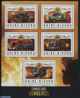 Guinea Bissau 2016 Fire Engines 4v M/s, Mint NH, Transport - Automobiles - Fire Fighters & Prevention - Automobili