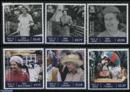 Isle Of Man 2017 Elizabeth Sapphire Anniversary 6v, Mint NH, History - Kings & Queens (Royalty) - Case Reali