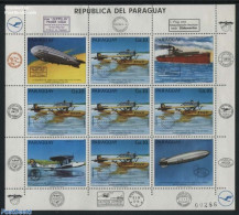 Paraguay 1984 Postal Flights M/s, Mint NH, Transport - Aircraft & Aviation - Ships And Boats - Zeppelins - Vliegtuigen