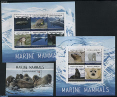 Antigua & Barbuda 2016 Marine Mammals 3 S/s, Mint NH, Nature - Animals (others & Mixed) - Bears - Sea Mammals - Antigua Et Barbuda (1981-...)