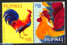Philippines 2016 Year Of The Rooster 2v [:], Mint NH, Nature - Various - Birds - Poultry - New Year - Anno Nuovo