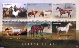 Antigua & Barbuda 2015 Horses In Art 6v M/s, Mint NH, Nature - Horses - Art - Paintings - Antigua Et Barbuda (1981-...)