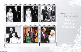 Jersey 2017 70th Wedding Anniversary 6v M/s, Mint NH, History - Kings & Queens (Royalty) - Koniklijke Families