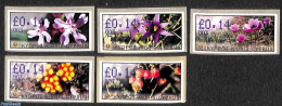 Cyprus 2002 Automat Stamps 5v, Mint NH, Nature - Flowers & Plants - Automat Stamps - Ongebruikt