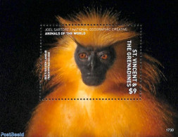 Saint Vincent 2017 Golden Langur S/s, Mint NH, Nature - Animals (others & Mixed) - Monkeys - St.Vincent (1979-...)