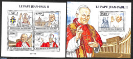 Burundi 2013 Pope John-Paul II 2 S/s, Mint NH, Religion - Pope - Religion - Päpste