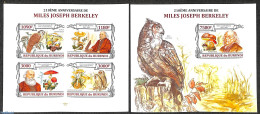Burundi 2013 Miles Joseph Berkeley  2 S/s, Imperforated, Mint NH, Nature - Birds - Birds Of Prey - Mushrooms - Owls - Pilze