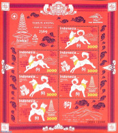 Indonesia 2018 Year Of The Dog M/s , Mint NH, Nature - Various - Dogs - New Year - Neujahr