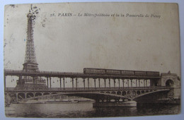 FRANCE - PARIS - Le Métropolitain Et La Paserelle De Passy - 1923 - Trasporto Pubblico Stradale