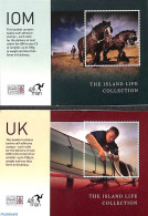 Isle Of Man 2010 Island Life, 2 Booklets, Mint NH, Nature - Transport - Fishing - Stamp Booklets - Automobiles - Motor.. - Peces