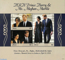 Nevis 2018 Harry And Meghan Wedding 3v M/s, Mint NH, History - Kings & Queens (Royalty) - Case Reali