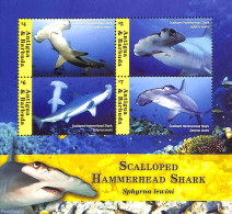 Antigua & Barbuda 2018 Hammerhead Shark 4v M/s, Mint NH, Nature - Fish - Sharks - Fische