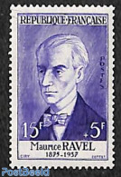 France 1956 15+5f, Maurice Ravel,  Stamp Out Of Set, Mint NH, Performance Art - Music - Art - Composers - Neufs