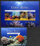 Saint Vincent 2015 Coral Reefs 2 S/s, Mint NH, Nature - Fish - Peces