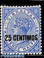 Gibraltar 1889 25c On 2.5p, Stamp Out Of Set, Unused (hinged) - Gibilterra