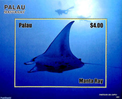 Palau 2019 Manta Ray S/s, Mint NH, Nature - Animals (others & Mixed) - Fish - Poissons