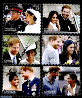 Jersey 2019 Prince Harry And Meghan Markle Wedding Anniversary 6v, Mint NH, History - Kings & Queens (Royalty) - Royalties, Royals