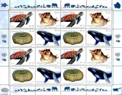 United Nations, New York 2019 Endangered Species M/s, Mint NH, Nature - Sea Mammals - Shells & Crustaceans - Turtles - Vie Marine