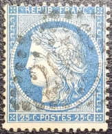 N°60A. Cérès 25c Bleu. Oblitéré Losange G.C. N°2046 Lille - 1871-1875 Cérès