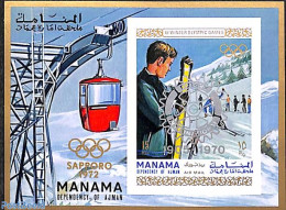 Manama 1971 65 Years Rotary S/s, Imperforated, Mint NH, Sport - Transport - Various - Olympic Winter Games - Skiing - .. - Sci