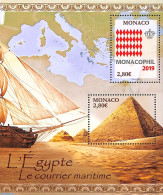 Monaco 2020 Monacofil, Egypt S/s, Mint NH, Transport - Various - Philately - Ships And Boats - Maps - Ongebruikt