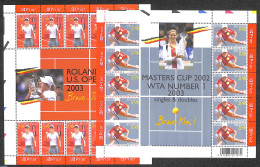 Belgium 2003 Tennis 2 M/s, Mint NH, Sport - Tennis - Unused Stamps