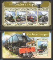 Sao Tome/Principe 2016 Railways 2 S/s, Mint NH, Transport - Railways - Trains