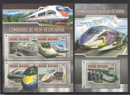 Guinea Bissau 2016 Railways 2 S/s, Mint NH, Transport - Railways - Eisenbahnen