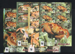 Aitutaki 2014 WWF, Crabs 4 S/s, Mint NH, Nature - Animals (others & Mixed) - Shells & Crustaceans - World Wildlife Fun.. - Mundo Aquatico