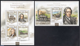 Niger 2015 George Stephenson Locomotives 2 S/s, Mint NH, Science - Transport - Inventors - Railways - Trains