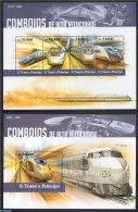 Sao Tome/Principe 2015 Railways 2 S/s, Mint NH, Transport - Railways - Trenes