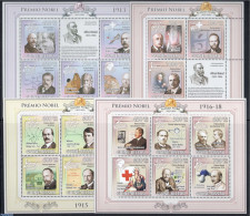 Guinea Bissau 2009 Nobel Prize Winners 1913 - 1918 4 M/s, Mint NH, Health - History - Science - Red Cross - Flags - No.. - Croce Rossa