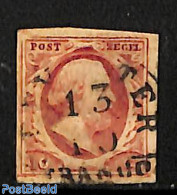 Netherlands 1852 10c, Used, DEVENTER-A, Used Stamps - Usados