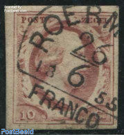 Netherlands 1852 10c, Used, ROERMOND-C, Used Stamps - Usati