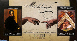 Guyana 2012 Michelangelo 2v M/s, Mint NH, Art - Michelangelo - Paintings - Guyane (1966-...)