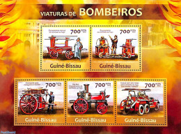 Guinea Bissau 2013 Fire Engines 5v M/s, Mint NH, Transport - Fire Fighters & Prevention - Feuerwehr