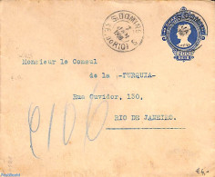 Brazil 1908 Envelope 200r, Used Postal Stationary - Brieven En Documenten