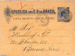 Brazil 1903 Letter Card To BUENOS AIRES, Used Postal Stationary - Lettres & Documents