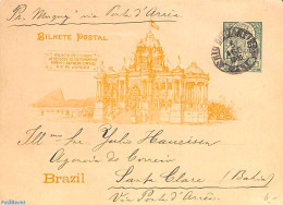 Brazil 1900 Illustrated Postcard 50R, Used, Used Postal Stationary - Brieven En Documenten