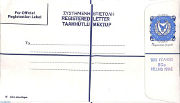 Cyprus 1990 Registered Letter Envelope 85c, Unused Postal Stationary - Lettres & Documents