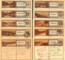 Austria 1930 Lot With 10 Used Illustrated Postcards, Used Postal Stationary - Briefe U. Dokumente