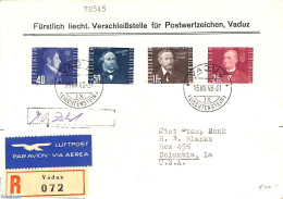 Liechtenstein 1948 Aviation Pioneers 4v, FDC, First Day Cover, Transport - Aircraft & Aviation - Storia Postale