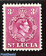 Saint Lucia 1938 3sh, Stamp Out Of Set, Mint NH - St.Lucia (1979-...)