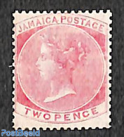 Jamaica 1860 2d, Rosa, WM Pineapple, Stamp Out Of Set, Unused (hinged) - Jamaica (1962-...)