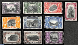 Saint Helena 1934 Definitives 10v, Unused (hinged), Transport - Various - Ships And Boats - Maps - Barche
