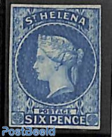 Saint Helena 1856 6d, Queen Victoria ,WM Star, Imperforated, Unused (hinged) - Isla Sta Helena